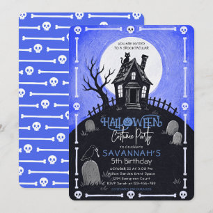 Invitation d'anniversaire de maison hantée Hallowe