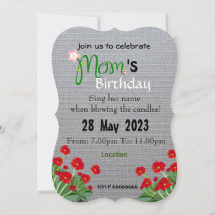 Invitation d'anniversaire de maman