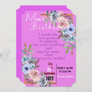 Invitation d'anniversaire de maman