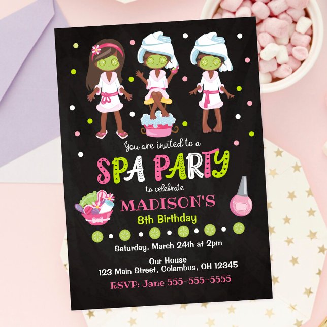 Invitation d'anniversaire de maquillage de fête de (Créateur téléchargé)