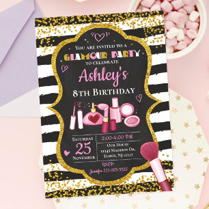 Invitation d'anniversaire de Maquillage / Fête de 