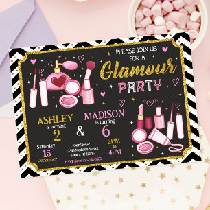 Invitation d'anniversaire de Maquillage Fête Gla
