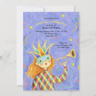 Invitation d'anniversaire de Mardi Gras