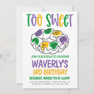 Invitation d'anniversaire de Mardi Gras