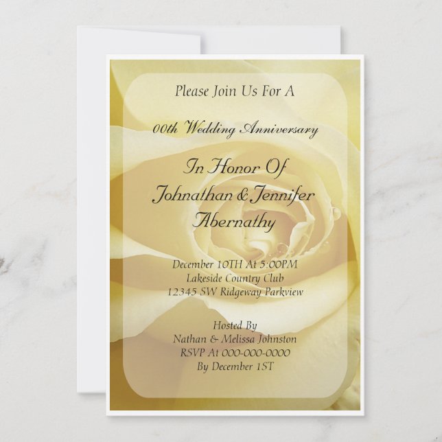 Invitation d'anniversaire de mariage (Devant)