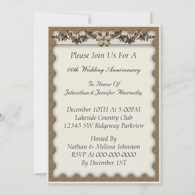 Invitation d'anniversaire de mariage (Devant)