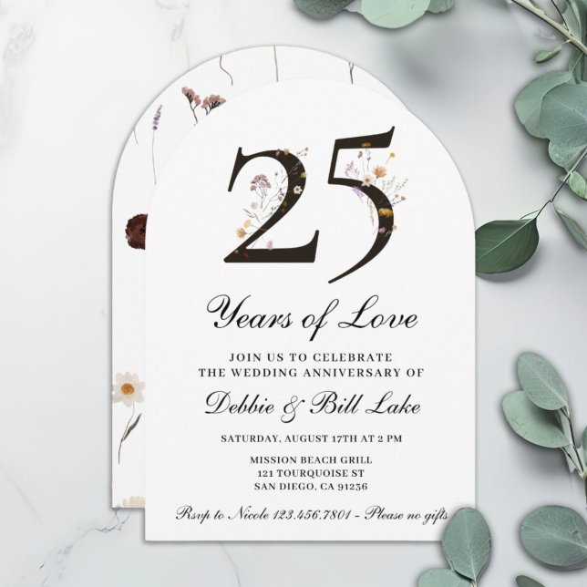 Invitation d'anniversaire de mariage 25 ans d'amou (Créateur téléchargé)