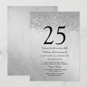 Invitation d'anniversaire de mariage 25 ans Paille