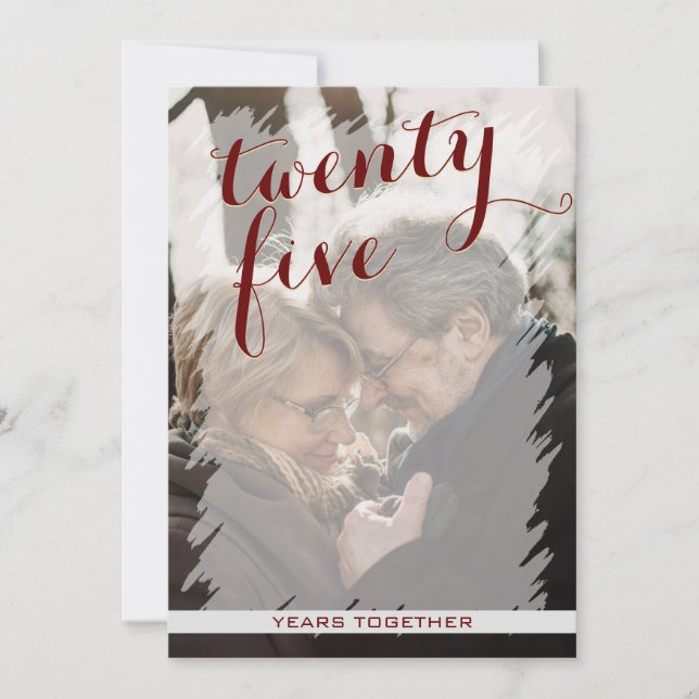 Invitation d'anniversaire de mariage 25e Modern Ph (Devant)