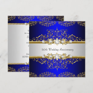 Invitation d'anniversaire de mariage 50 ans Gold B