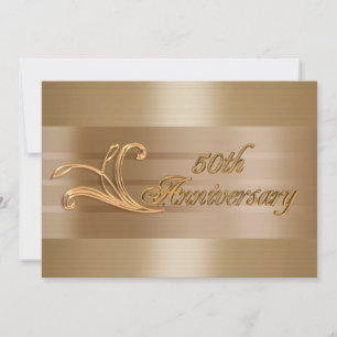 Invitation d'anniversaire de mariage 50 ans or