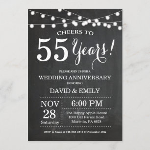 Invitation d'anniversaire de mariage 55 ans Tablea