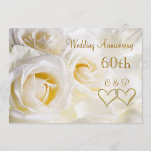 Invitation d'anniversaire de mariage 60 ans avec d