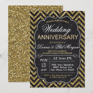 Invitation d'anniversaire de mariage à la craie - 