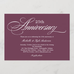 Invitation d'anniversaire de mariage à l'écriture 
