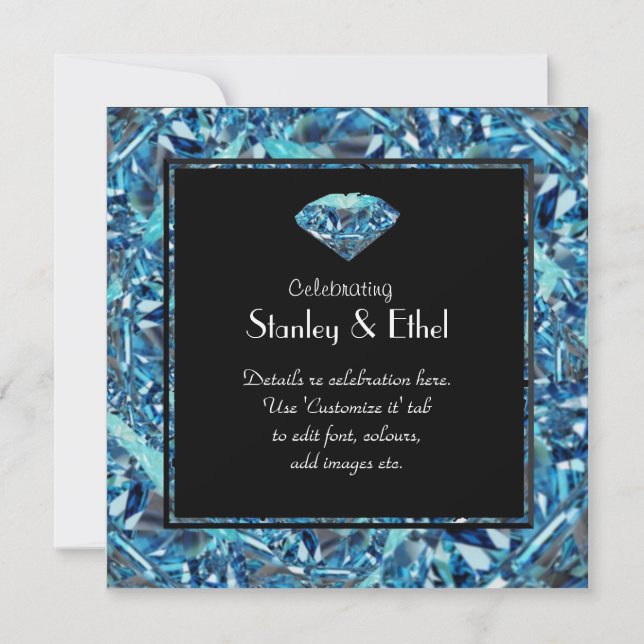 Invitation d'anniversaire de mariage au diamant ép (Devant)