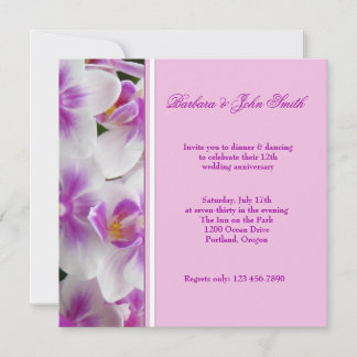 Invitation d'anniversaire de mariage aux orchidées