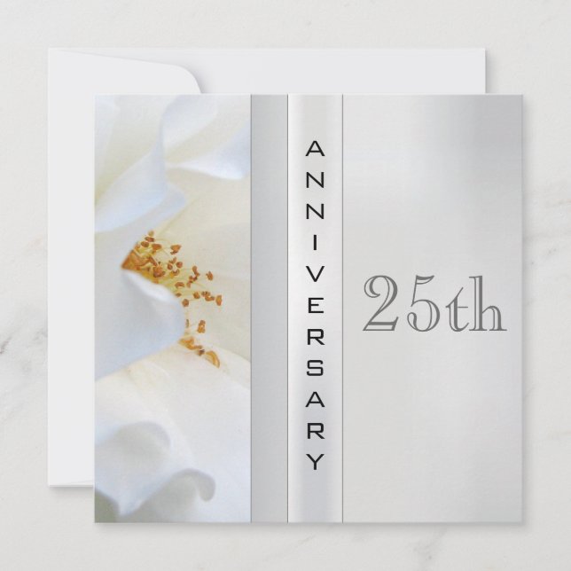 Invitation d'anniversaire de mariage d'argent (Devant)