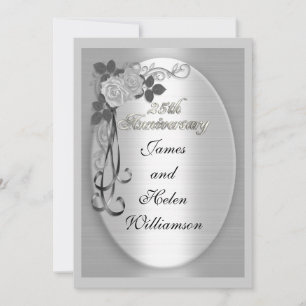 Invitation d'anniversaire de mariage d'argent