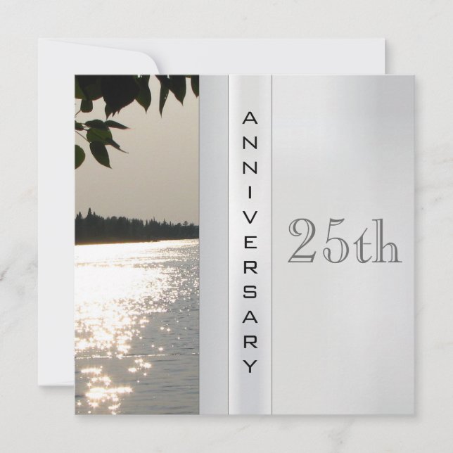 Invitation d'anniversaire de mariage d'argent (Devant)