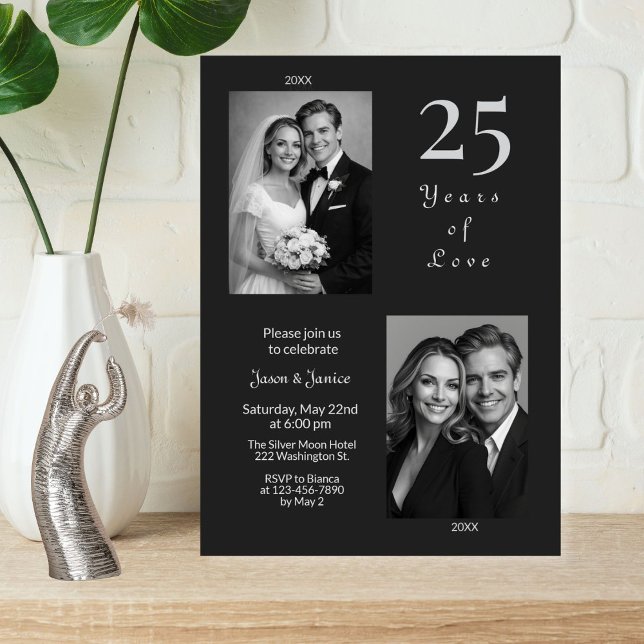 Invitation d'anniversaire de mariage de 25 ans d'a (Créateur téléchargé)