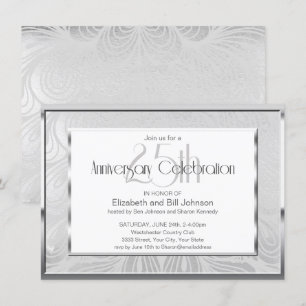 Invitation d'anniversaire de mariage de 25 ans en 