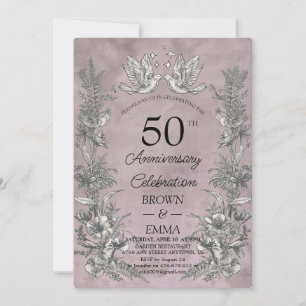 Invitation d'anniversaire de mariage de 50 ans à m