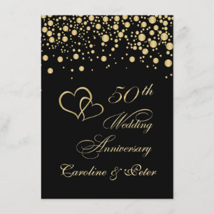 Invitation d'anniversaire de mariage de 50 ans ave