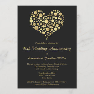 Invitation d'anniversaire de mariage de 50 ans Cœu