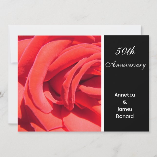 Invitation d'anniversaire de mariage de fleur de r (Devant)