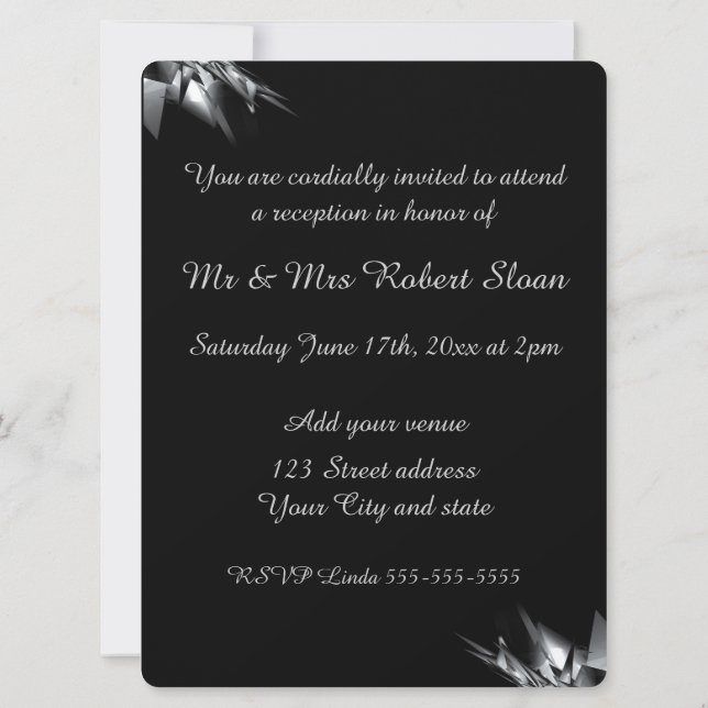 Invitation d'anniversaire de mariage élégante pour (Dos)
