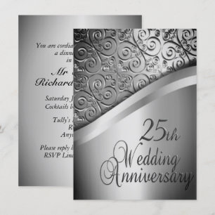 Invitation d'anniversaire de mariage en argent