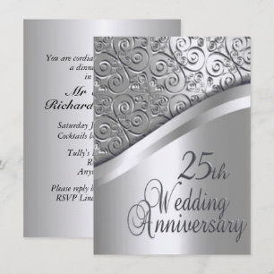 Invitation d'anniversaire de mariage en argent