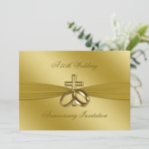Invitation d'anniversaire de mariage religieux 50