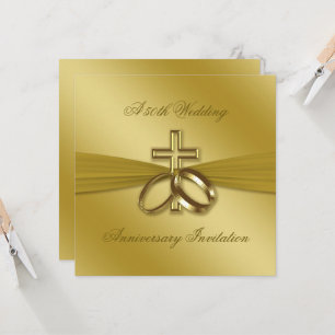 Invitation d'anniversaire de mariage religieux 50