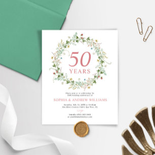 Invitation d'anniversaire de mariage rustique à pe