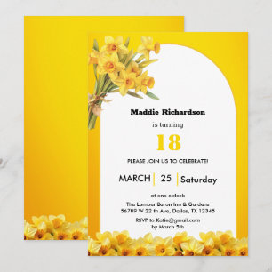 Invitation d'anniversaire de mars Fleur de naissa