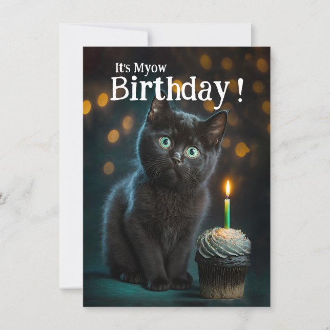 Invitation d'anniversaire de Meowday, personnalisa (Devant)