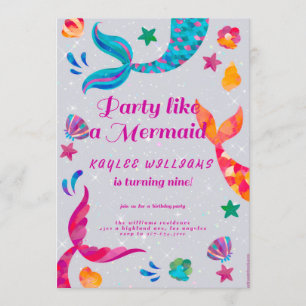 invitation d'anniversaire de mermaid