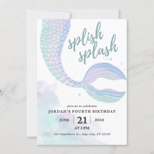 Invitation d'anniversaire de Mermaid