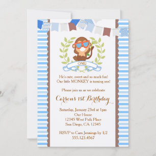 Invitation d'anniversaire de Mod Monkey Boy