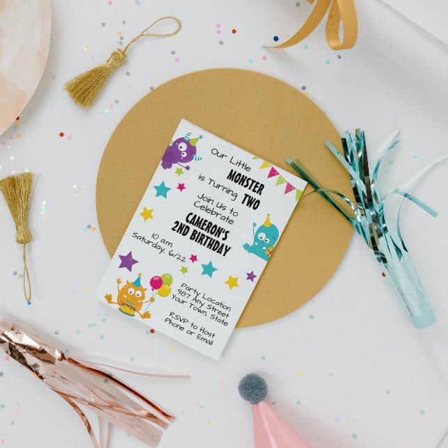 Invitation d'anniversaire de Monster (Créateur téléchargé)