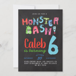 Invitation d'anniversaire de Monster Bash