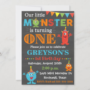 Invitation d'anniversaire de Monster Invitation