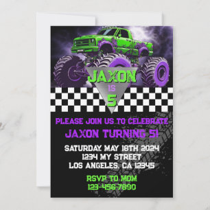 Invitation d'anniversaire de Monster Truck