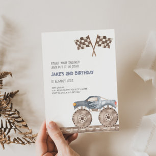 Invitation d'anniversaire de Monster Truck Bash