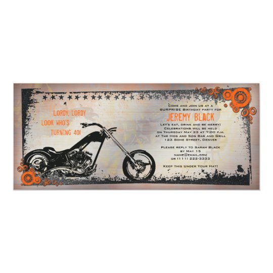 Invitation D Anniversaire De Motard Ou De Moto Zazzle Fr