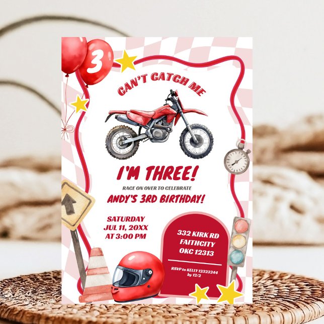 Invitation d'anniversaire de moto cross (Créateur téléchargé)