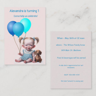Invitation d'anniversaire de naissance de la petit