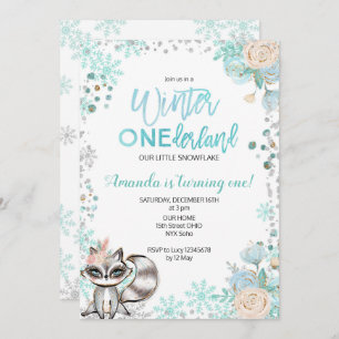 Invitation d'anniversaire de neige d'ONEderland
